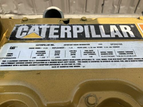 Government surplus caterpillar 3126 turbo diesel engine 330 hp