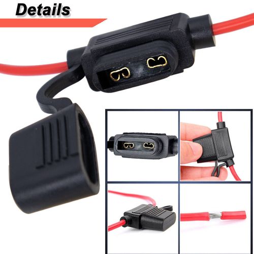 5x 12V Inline Blade Fuse Holder w/ Water Proof Dustproof Cover 30A 12AWG AMP, C $10.39, image 4