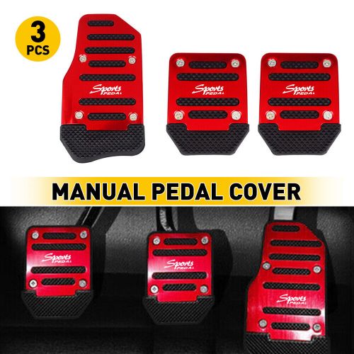 3pc Universal Non-Slip Manual Gas Brake Foot Pedal Pad Cover Car Accessories Red, US $10.99, image 12
