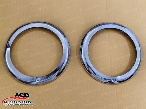 Headlight outer bezel pair chrome plated for willys 46-53 cj 2a cj 3a jeeps
