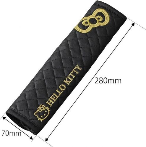 Hello Kitty Sanrio Car Seat Belt 2pcs Shoulder Pad Black SEIWA Japan, US $44.25, image 2