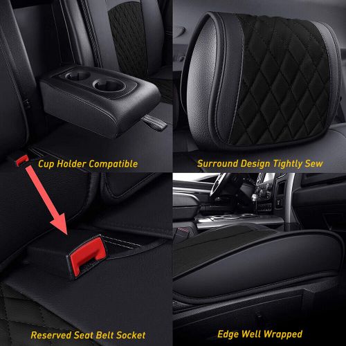 5X For Ram Front 2500 Seat Cover Rear Backrest Three-person Armrest Head Pad Cap, US $128.19, image 5
