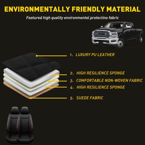 5X For Ram Front 2500 Seat Cover Rear Backrest Three-person Armrest Head Pad Cap, US $128.19, image 10