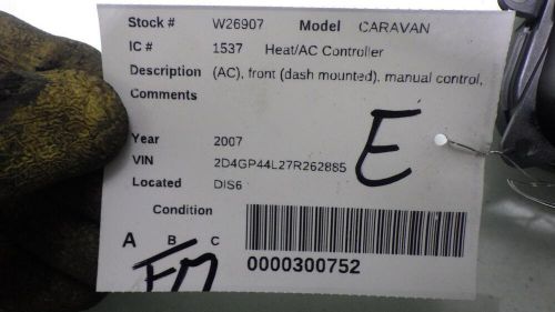 07 dodge caravan climate controller