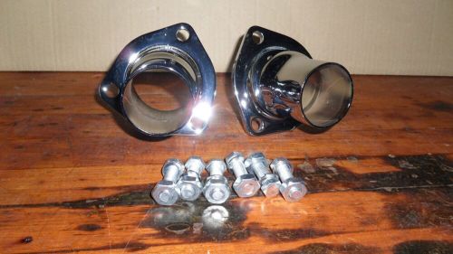 (2) Chrome Header 2 1/2" 3 Bolt Header Flanges Chevy Ford Dodge, US $19.99, image 4