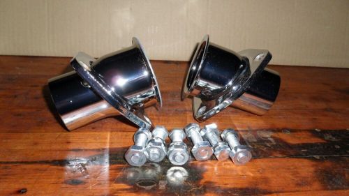 (2) Chrome Header 2 1/2" 3 Bolt Header Flanges Chevy Ford Dodge, US $19.99, image 5