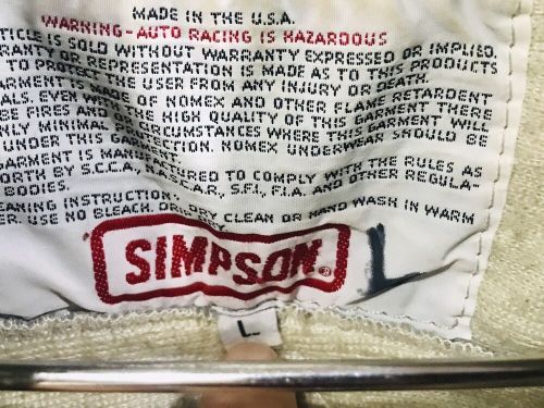 Simpson Large Double Layer 2 Piece Fire Suit Dirt Late Model IMCA Race Car, US $100.00, image 2