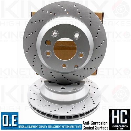 FOR PORSCHE CAYENNE 4.8 TURBO S CROSS DRILLED FRONT REAR BRAKE DISCS 390mm 358mm, US $, image 2