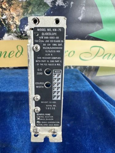 BENDIX KING KN-75 RECEIVER - GLIDESLOPE 12volt P/N: 0661063-00 SN- 19535, C $100.00, image 2