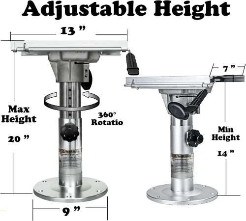 Aluminum Adjustable Height Locking Boat Seat Pedestal, 14-20 Inch with Slide, US $103.26, image 4