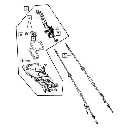 Mopar 52125207af parking brake cable rear, left, for 2008 2012 liber for jeep