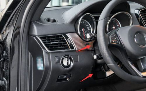 Cover Trim For Benz GLS GLE Black Wood Grain 2016-2019 Steering Wheel Strip 2pcs, US $72.95, image 2