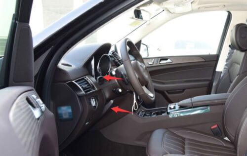 Cover Trim For Benz GLS GLE Black Wood Grain 2016-2019 Steering Wheel Strip 2pcs, US $72.95, image 4