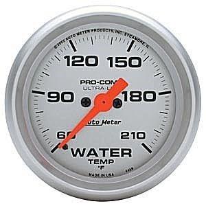 Autometer 2-1/16in. water temp; 60-210 f; fse; ultra-lite