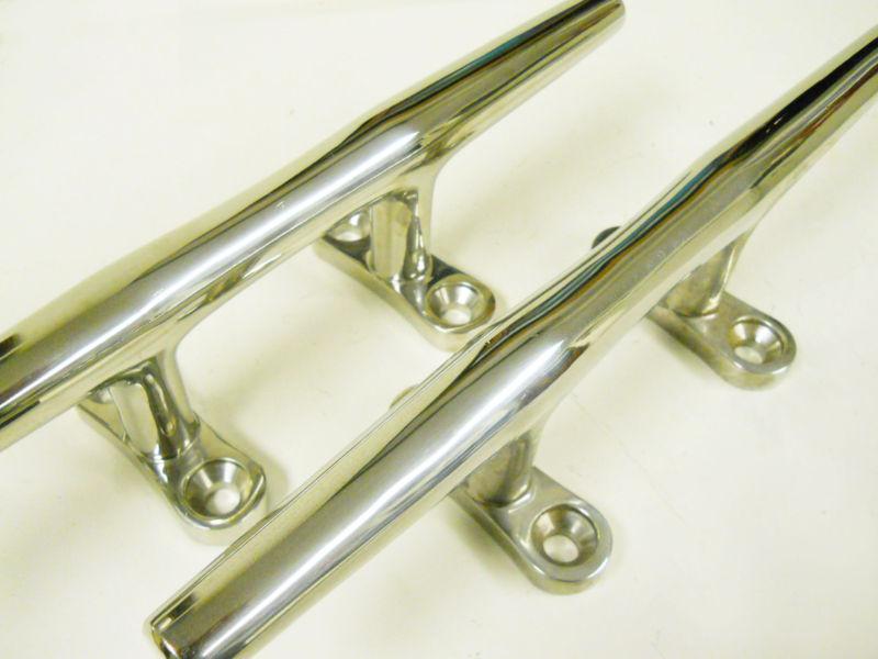1 pair large 15" boat cleats hi quality polished stainless steel new in box