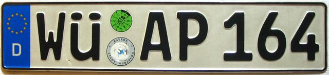 Euro german license plate volkswagen + frame - wÜ-ap164