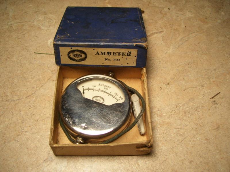 Vintage antique car ammeter gauge franco no. 701 tester nice in box tools