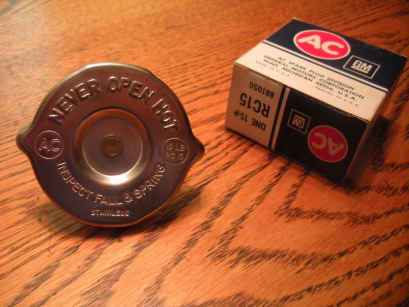 Nos rc15 radiator cap big ear gm ac 861050 show car mint in box!! rc 15 lb