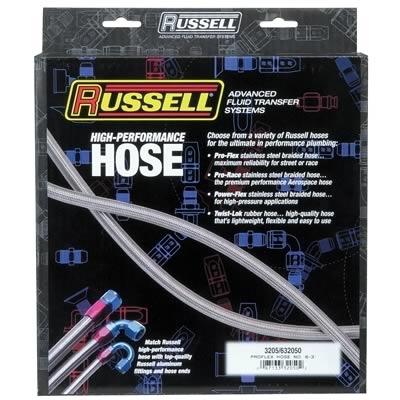 Russell performance 632050 steel 3 ft. length proflex -6 an hose -  rus632050