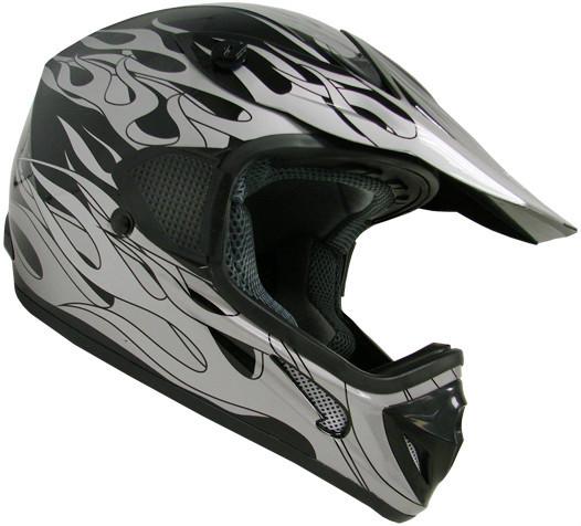 Black flame dirt bike off-road atv motocross helmet ~m
