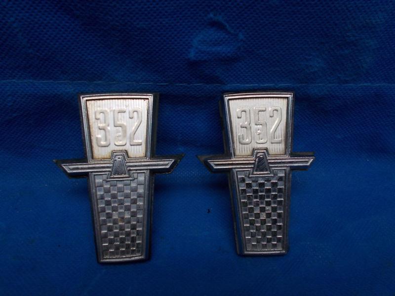 1965 ford galaxie custom " 352 " front fender emblems