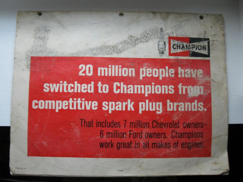 1964-1971 Champion Engine Tune-Up Chart Sign, US $12.95, image 2