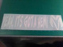 Yeah,its got a hemi large decal white 9"x 3" dodge vinyl graphics sticker
