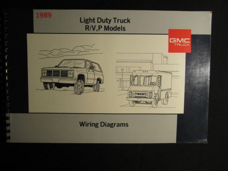 1989 gmc r/v p light truck electrical diagnosis wiring diagrams service manual 