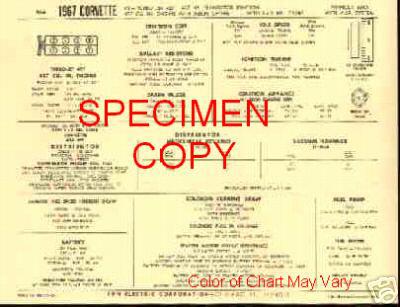 1964 mercury comet six 170 & 200 l6 tune up chart