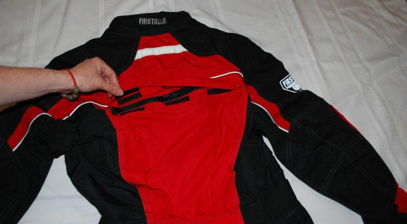 Womens FirstGear Textile Motorcycle Jacket Removable Liner Red Small Touring, US $99.99, image 3