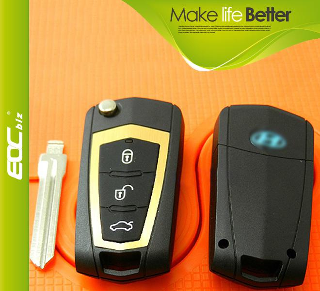 B0258 folding remote key shell for hyundai sonata yu xiang 3 buttons no chip