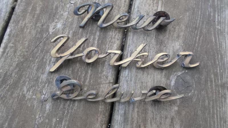 1954 chrysler new yorker deluxe script badges emblems letters trim molding