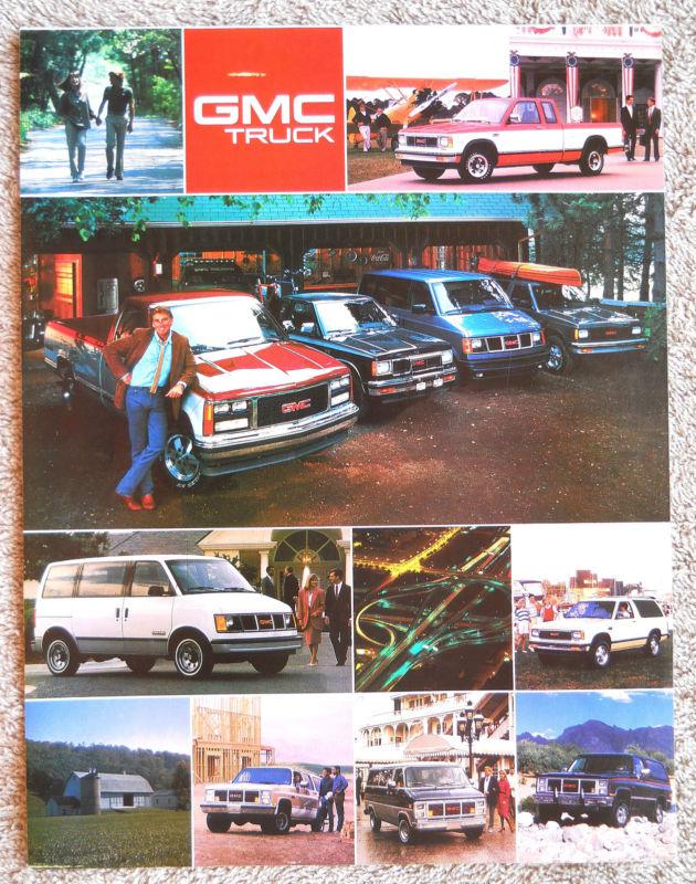 1988 gmc truck brochure sierra s-15 pickup jimmy v-jimmy suburban safari rally