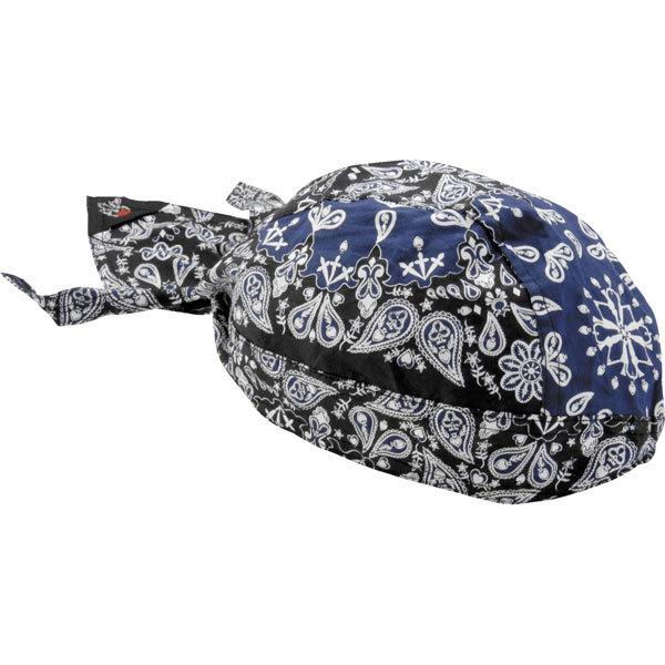 Blue zan headgear 2 tone paisley flydanna headwrap
