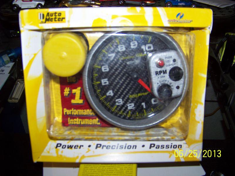 Autometer carbon fiber pedestal tachometer gauge 