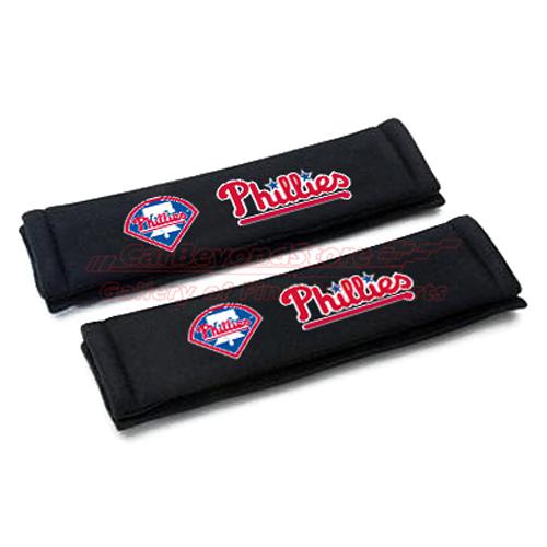 Mlb philadelphia phillies seat belt shoulder pads, pair, licensed + free gift