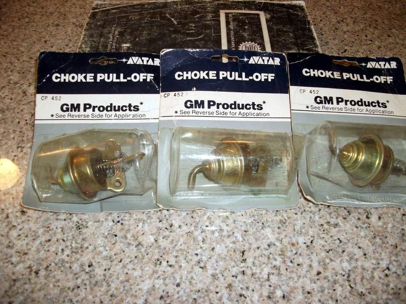 Gm vintage carburator choke pull-off 3 pacages cp-452 carb/r1 engin 250 usa made
