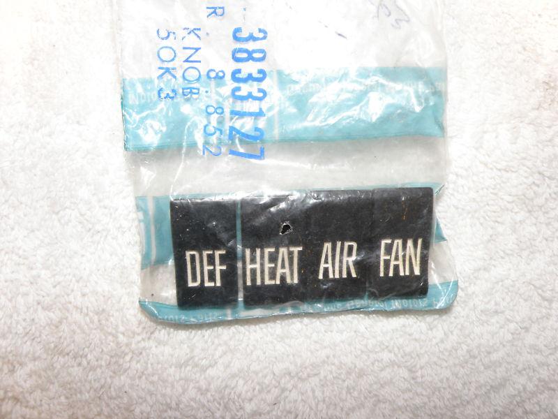 Purchase NOS GM 3833127 *HEATER CONTROL KNOB KIT *196063 CHEVY PU
