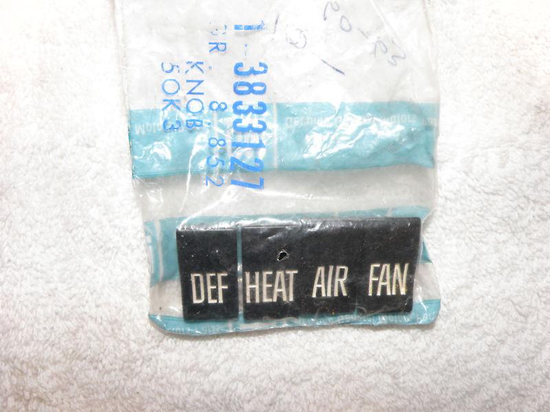 Purchase NOS GM 3833127 *HEATER CONTROL KNOB KIT *196063 CHEVY PU