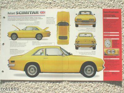 1967 / 1968 / 1969 reliant scimitar / se4b imp brochure