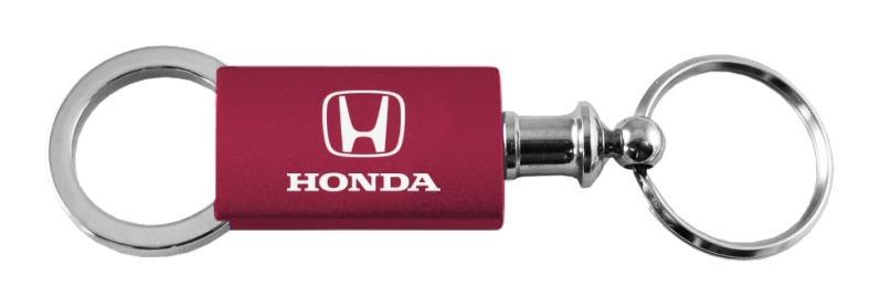 Honda burgundy valet metal keychain car key ring tag key fob logo lanyard