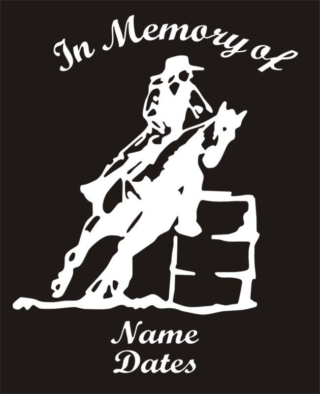 In memory of barrel racing racer vinyl decal sticker qty 4