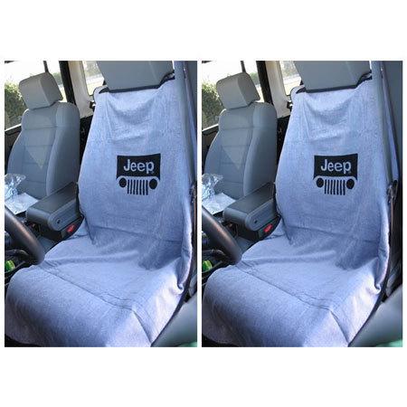  seat armour jeep grille logo seat towel pair for jeep - grey