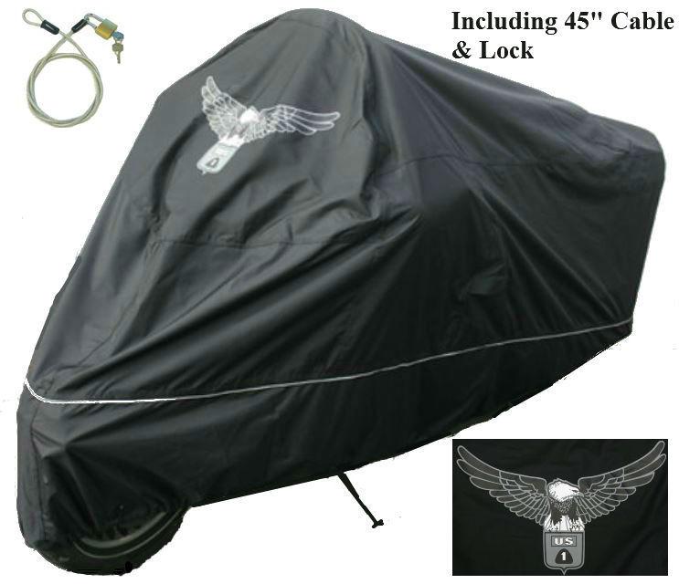 Harley heritage softail motorcycle cover w/eagle logo. new. easy on & off