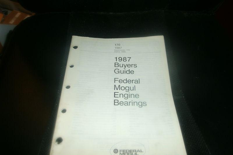 Buy 1987 FEDERAL MOGUL ENGINE BEARINGS MASTER PARTS CATALOG MANUAL W APPLICATIONS in Hightstown