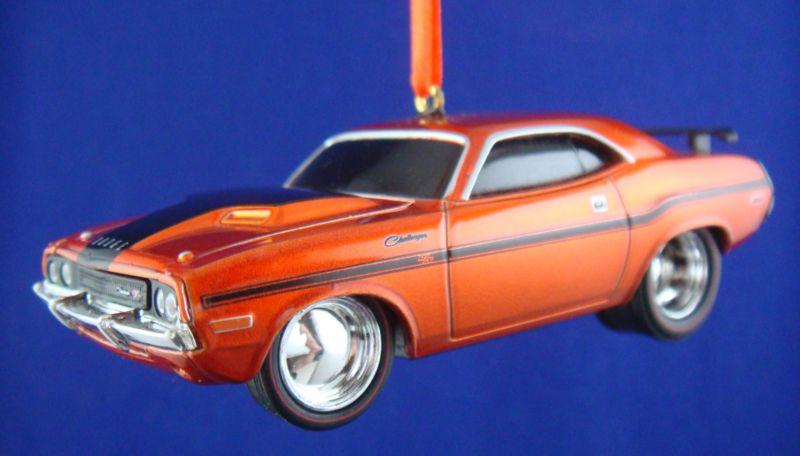 1970 '70 dodge challenger burnt orange christmas tree ornament
