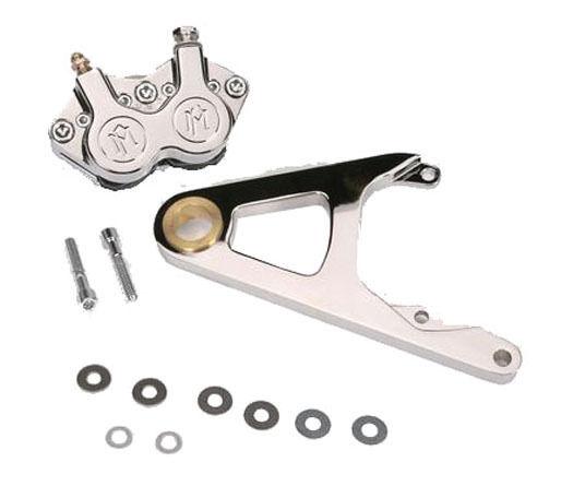 Performance machine front caliper single disc pol alu for harley fxsts/b 00-07