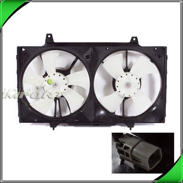 93-97 altima radiator a/c condenser condensor dual fan motor shroud replacement