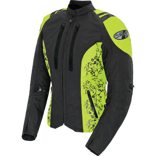Black/neon m joe rocket atomic 4.0 hi-viz women's textile jacket