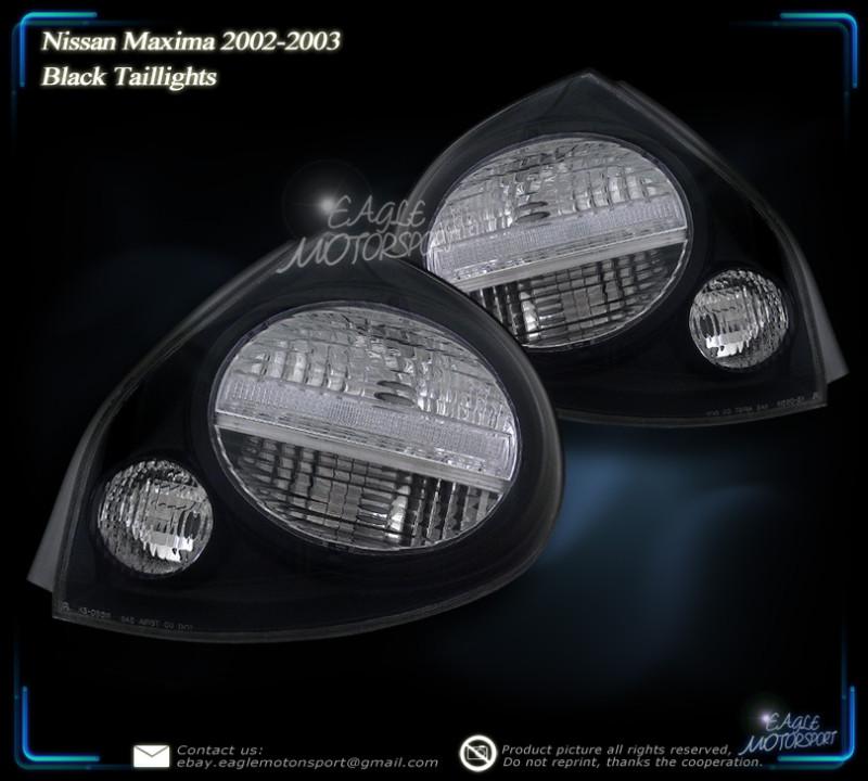 Buy 20022003 Nissan Maxima Black BLK Tail Lights Driver Passenger Rear
